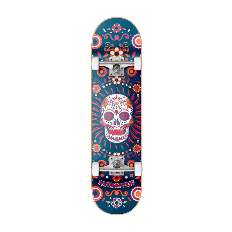 Hydroponic Mexican 7.875″ blue skull skateboard skrituļdēlis