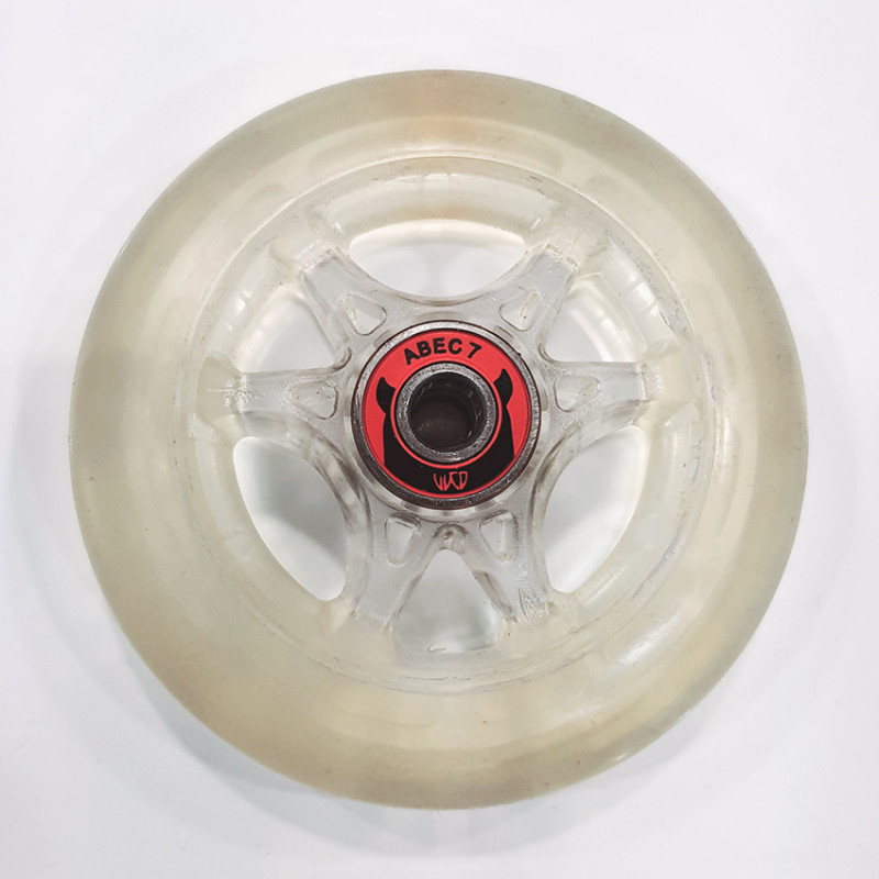 Clear wheels 90mm/83a ABEC7, 1 gab.