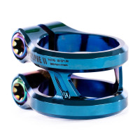 Ethic Sylphe V2 double clamp 34.9 chrome blue scooter clamp