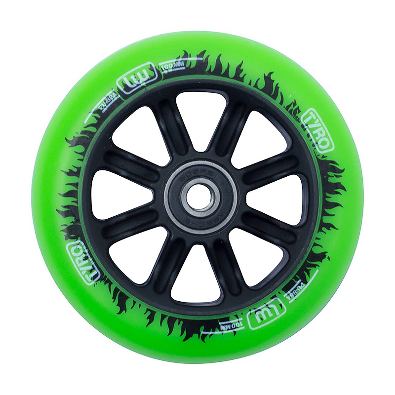 Longway Tyro Nylon Core 100mm green/black scooter wheels, 1 pcs.