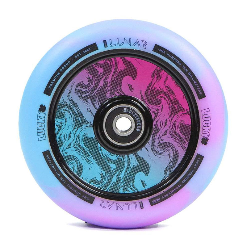 Lucky Lunar 110mm rush pink/blue swirl scooter wheels, 1 pcs.