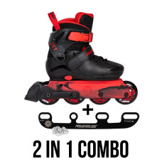 Powerslide Jet black/red 2in1 kids ice skate and inline skate combo