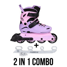 Powerslide Jet lavender 2in1 kids ice skate and inline skate combo