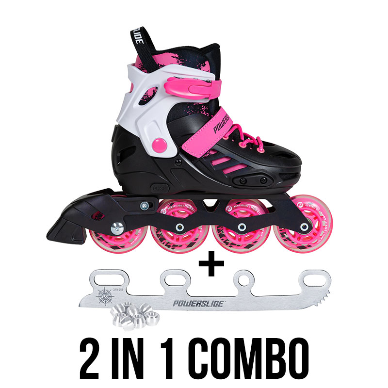 Powerslide Khaan SQD2 pink 2in1 skates and ice blades kombo