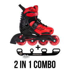 Powerslide Khaan Jr. LTD red 2in1 kids ice skate and inline skate combo