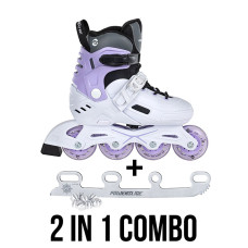 Powerslide Khaan junior NXT white 2in1 kids ice skate and inline skate combo