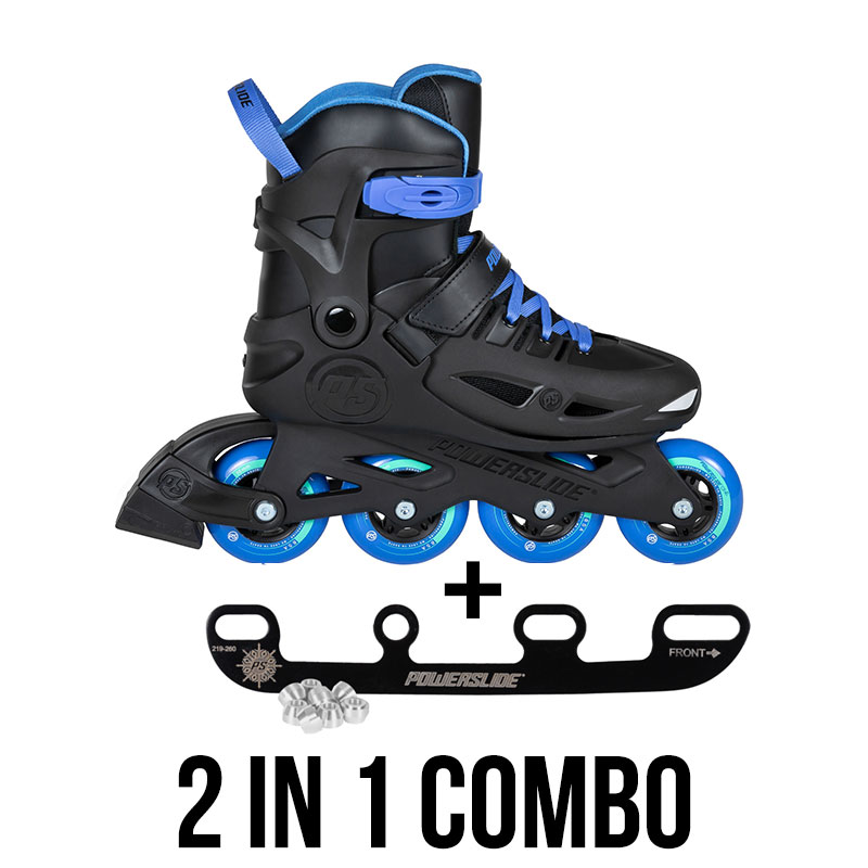 Powerslide Stargaze black 2in1 kids ice skate and inline skate combo