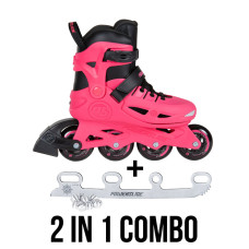 Powerslide Stargaze pink 2in1 kids ice skate and inline skate combo