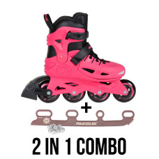 Powerslide Stargaze pink/pink 2in1 kids ice skate and inline skate combo