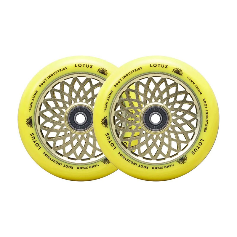 Root Lotus 110mm radiant yellow scooter wheels, 2 pcs.