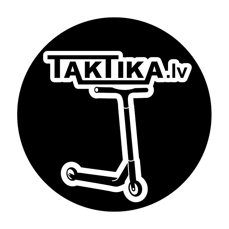 Taktika.lv scooters Round black L sticker uzlīme