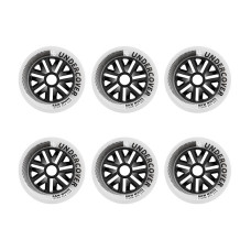 Undercover Raw 125mm/85a white inline skate wheels, 6 pcs.