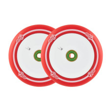 UrbanArtt Original 125mm 12std white/red колеса для самокатов, 2 шт.